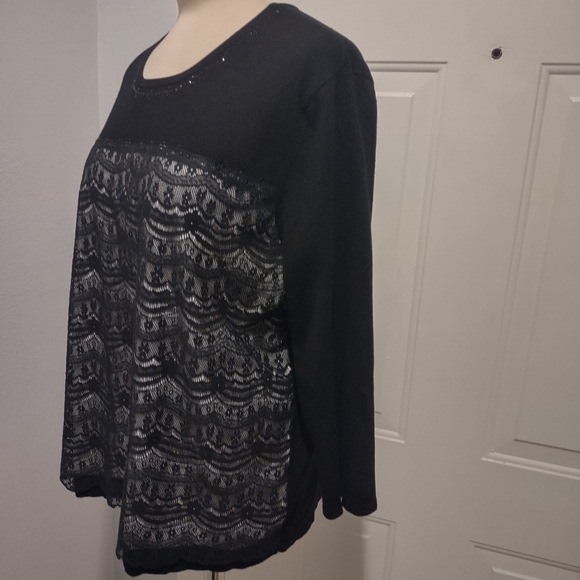 Alfred Dunner 3/4 Sleeve Lace Top XL - Picture 9 of 10